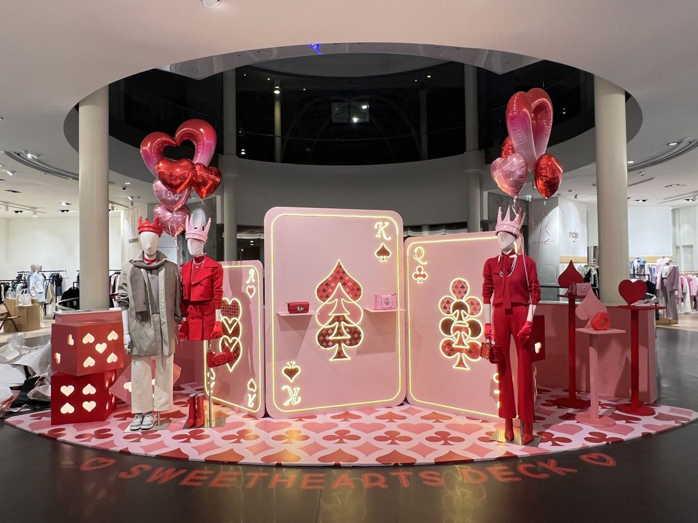 Valentine's activation with giant playing cards